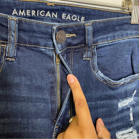 American Eagle Women’s Hi Rise Jegging Distressed Sz 6XSHORT - Picture 9 of 12